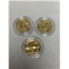 Image 2 : 3 24Kt Gold Plated 5 Cent Buffalo Coins With Coa