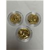 Image 2 : 4 24Kt Gold Plated 5 Cent Buffalo Coins With Coa