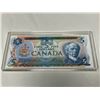 Image 1 : Vintage Canadian $5 Bill In Hard Plastic Case, Great Condition