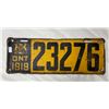 Image 1 : 1919 Ontario Licence Plate
