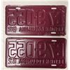 Image 2 : Pair Of 1962 British Columbia Licence Plate