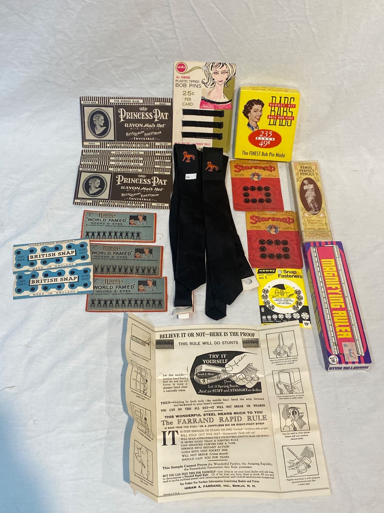 Bobby Ruler Assorted Vintage Bobby Pins, Magnifying Ruler, Etc.. - Test Site