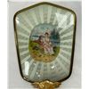 Image 3 : Vintage 3Pc Vanity Set: Enamel Back Mirror + Brush And A Comb