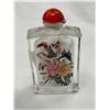 Image 1 : Vintage Reverse Painted Glass Snuff Bottle Butterfly Scene
