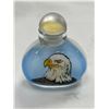 Image 1 : Vintage Reverse Painted Glass Snuff Bottle Bald Eagle Scene Limited, Numbered On Back