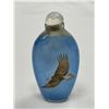 Image 1 : Vintage Reverse Painted Glass Snuff Bottle Bald Eagle Scene Limited, Numbered On Back