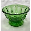 Image 2 : Vintage Gold Overlay Green Hand Blown Decanter And Green Cut Glass Catch All Bowl