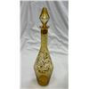 Image 3 : 2 Hand Blown Glass Decanters: Gold Overlay And Leaf Etching Scene