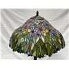 Image 2 : Vintage Tiffany Style Table Tree Lamp With Stain Glass Floral Themed Shade