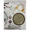 Image 3 : Assorted Antique And Vintage Collectibles: Curling Iron, Candle Snuffer, Jewellery, And More