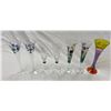 Image 1 : 7 Assorted Vintage Wine Glasses (5 Hand Painted)