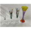 Image 3 : 7 Assorted Vintage Wine Glasses (5 Hand Painted)