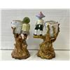 Image 2 : Pair Of Vintage Porcelain "Boy In Tree" Vases