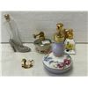 Image 1 : 4 Vintage Miniature Perfume Bottles, 1 With Bladder, With Miniature Crystal Rocking Horse