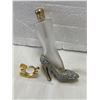 Image 2 : 4 Vintage Miniature Perfume Bottles, 1 With Bladder, With Miniature Crystal Rocking Horse