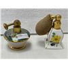 Image 3 : 4 Vintage Miniature Perfume Bottles, 1 With Bladder, With Miniature Crystal Rocking Horse