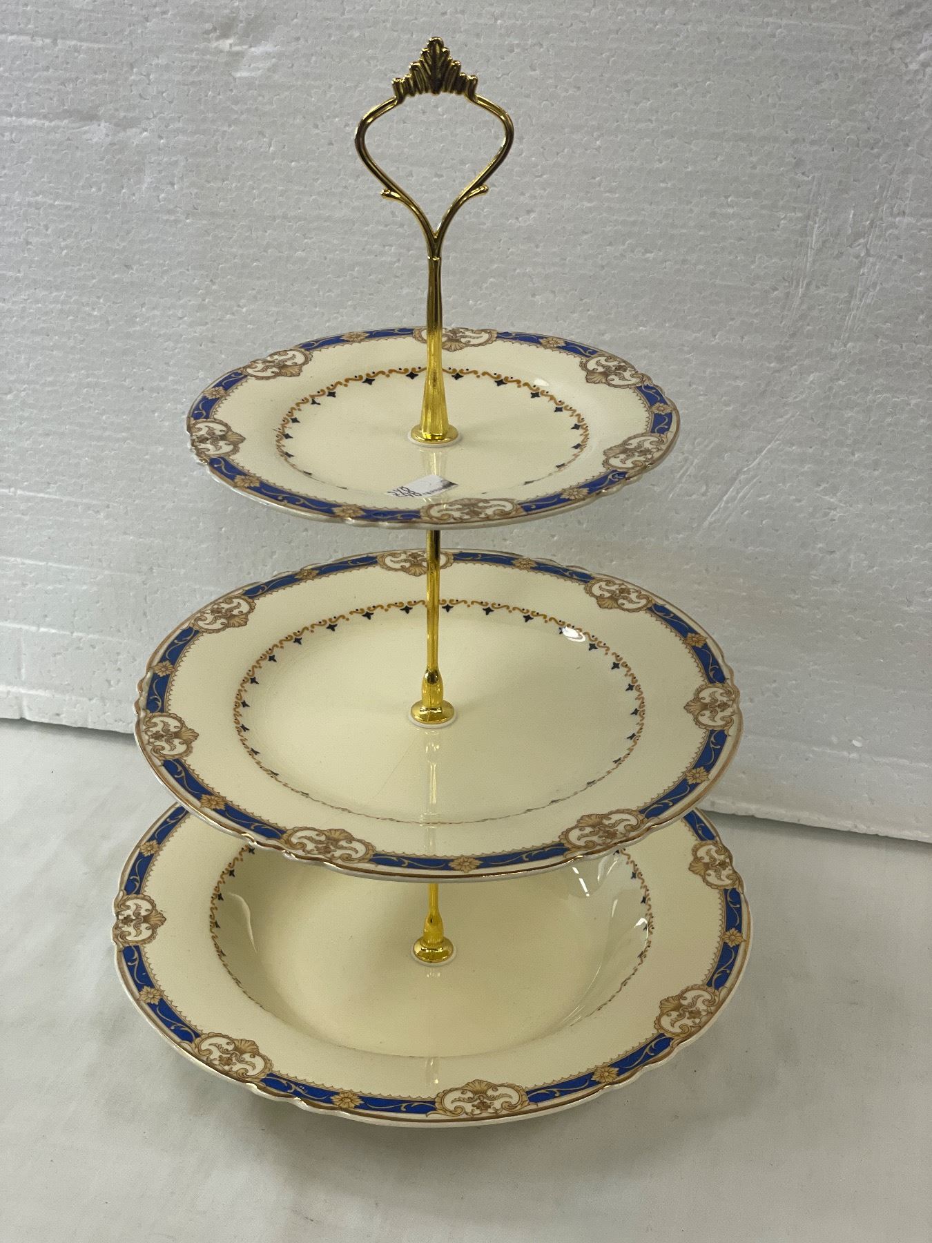 Vintage Woods Ivory Ware 3 Tier Cake Plate