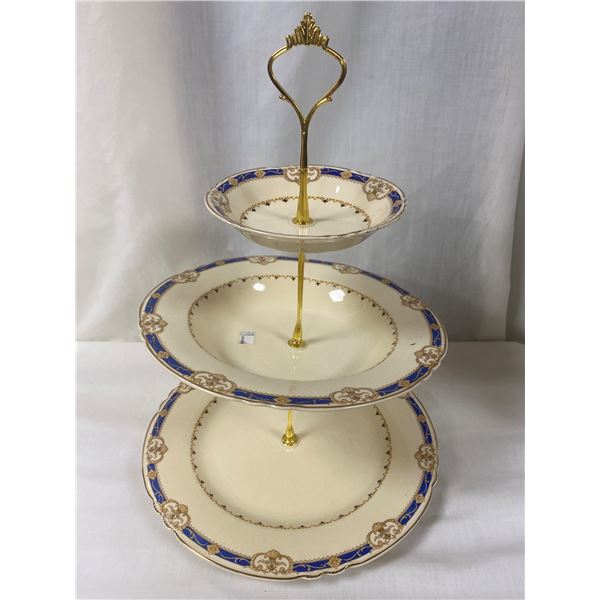 Vintage Woods Ivory Ware 3 Tier Cake Plate