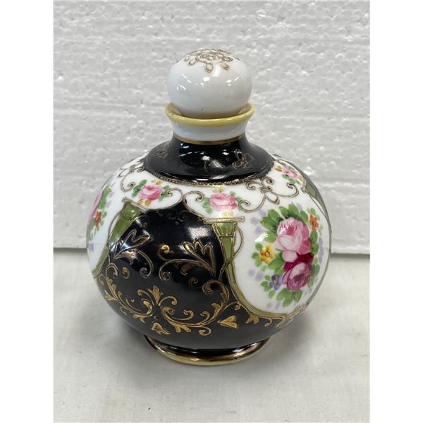 Vintage Porcelain Noritake Perfume Bottle With Flower Motif