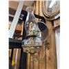 Image 1 : Vintage Oil Lamp With Light Reflector On Brass Wall Swiveling Fixture