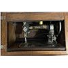 Image 3 : Vintage Sewing Machine Desk With White Sewing Machine
