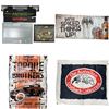 Image 1 : Box Full Of Assorted Collectibles, Posters, Dogs Playing Poker, Australian Outback Flag, Beer Mats, 