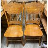 2 Vintage Carved Pressed Back Chairs
