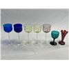 Image 1 : 7 Colored Glass Wine Glasses