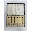 Image 1 : Rare Set Of 6 Hand Painted Enamel Sterling Silver Tea Spoons