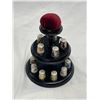 Image 1 : Vintage 2 Tier Thimble Stand, With Pin Cushion On Top