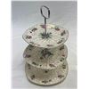 Image 2 : Style Craft By Mid Winter Staffordshire 3 Tier Cake Plate, And Pedestal Desert Dish