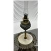 Image 3 : Ornate Victorian Marble Topped Pedestal Table With Heavily Decorated Oil Lamp