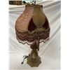 Image 1 : Victorian French Large Table Lamp With Beaded Fringe Shade