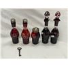 Image 2 : Vintage Red Etched Glass Cruet Set