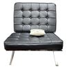 Image 2 : Designer Leather And Chrome Chair