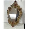 Image 1 : Framed Gold Gilded Mirror With Floral Motif