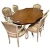 Image 1 : Vintage 6 Piece Table And Chair Set, With Heavily Embroidered Chairs