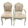 Image 2 : Vintage 6 Piece Table And Chair Set, With Heavily Embroidered Chairs