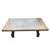 Image 1 : Rare Officer-Mess Cast Iron Base Wood Top Coffee Table