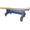 Image 2 : Rare Officer-Mess Cast Iron Base Wood Top Coffee Table
