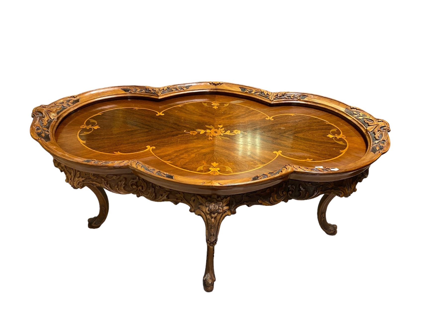 Vintage Carved Inset Coffee Table - Test Site