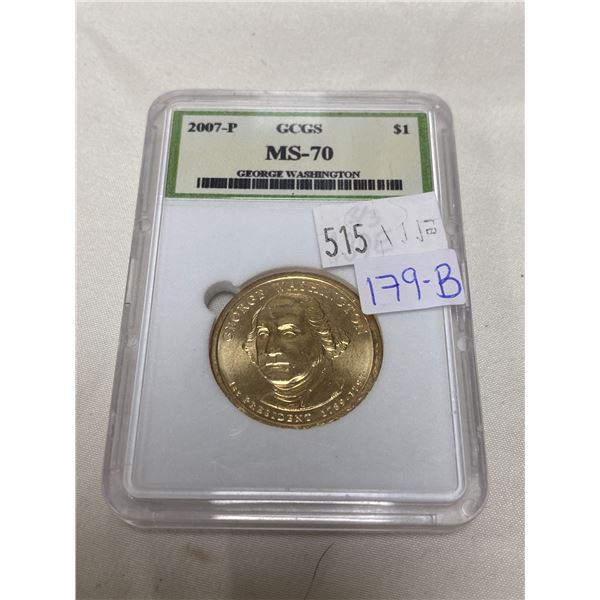 2007 Gcgs Ms-70 George Washington $1 Coin