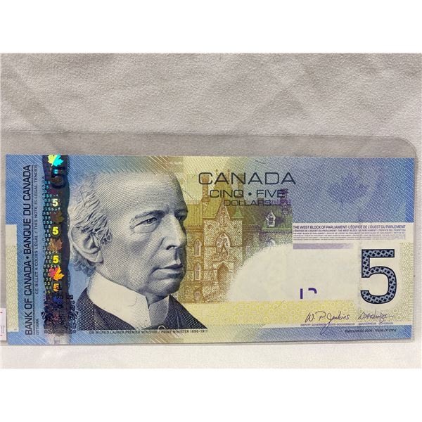 2006 Canadian $5 Bill