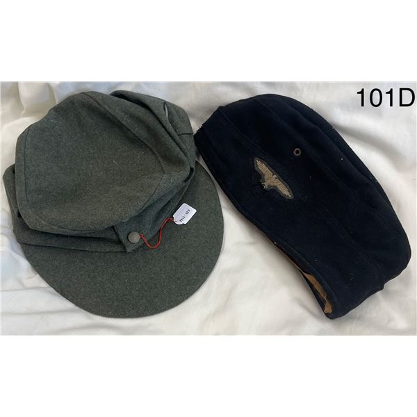 2 World War 2 German SS Field Caps With Swastika Cut Off