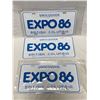 Image 1 : 3 Expo 86 License Plates