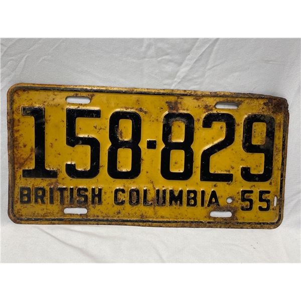 1955 British Columbia License Plate