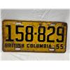 Image 1 : 1955 British Columbia License Plate