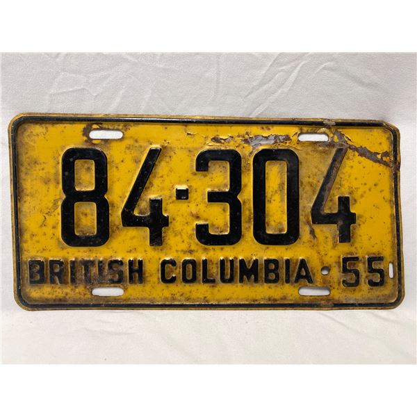 1955 British Columbia License Plate