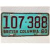 Image 1 : 1960 British Columbia License Plate