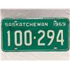 Image 1 : 1969 Saskatchewan License Plate